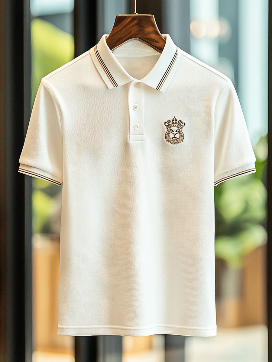 Camisa polo ejecutivo casual Button de manga corta para hombre