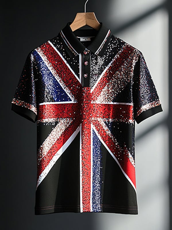 Camisa polo ejecutivo English rayas estampado Button para hombre