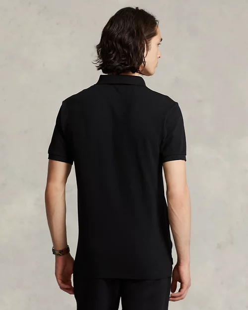 Camisa polo de malla con ribete de cuadros escoceses personalizada y ajustada para hombre - vista 4