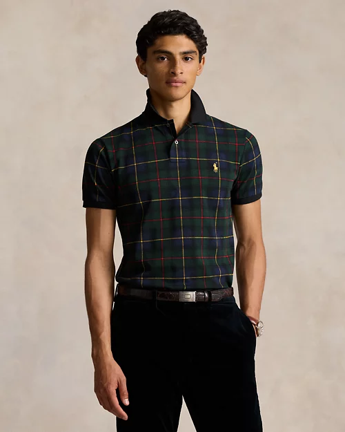 Camisa polo de tartán para hombre