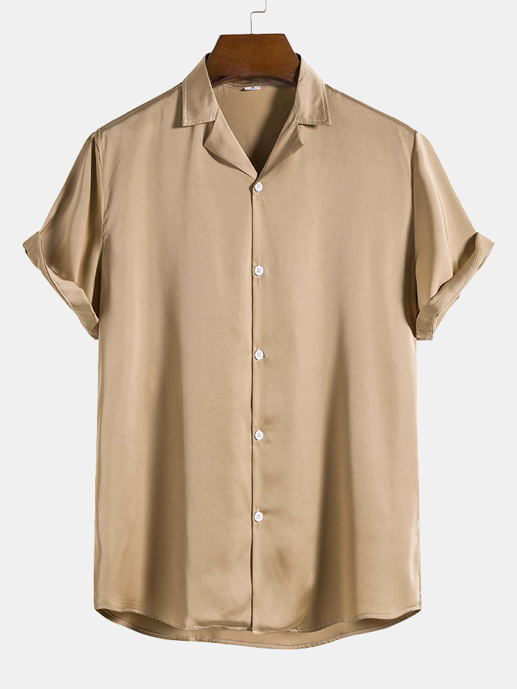 Camisa Satin Revere Collar