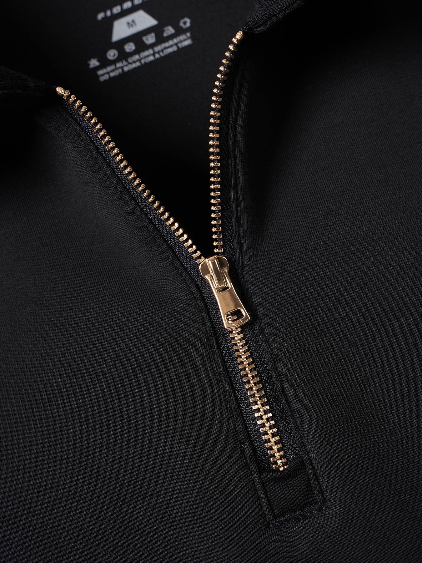 Modal Blend de manga larga Half Zip Polo