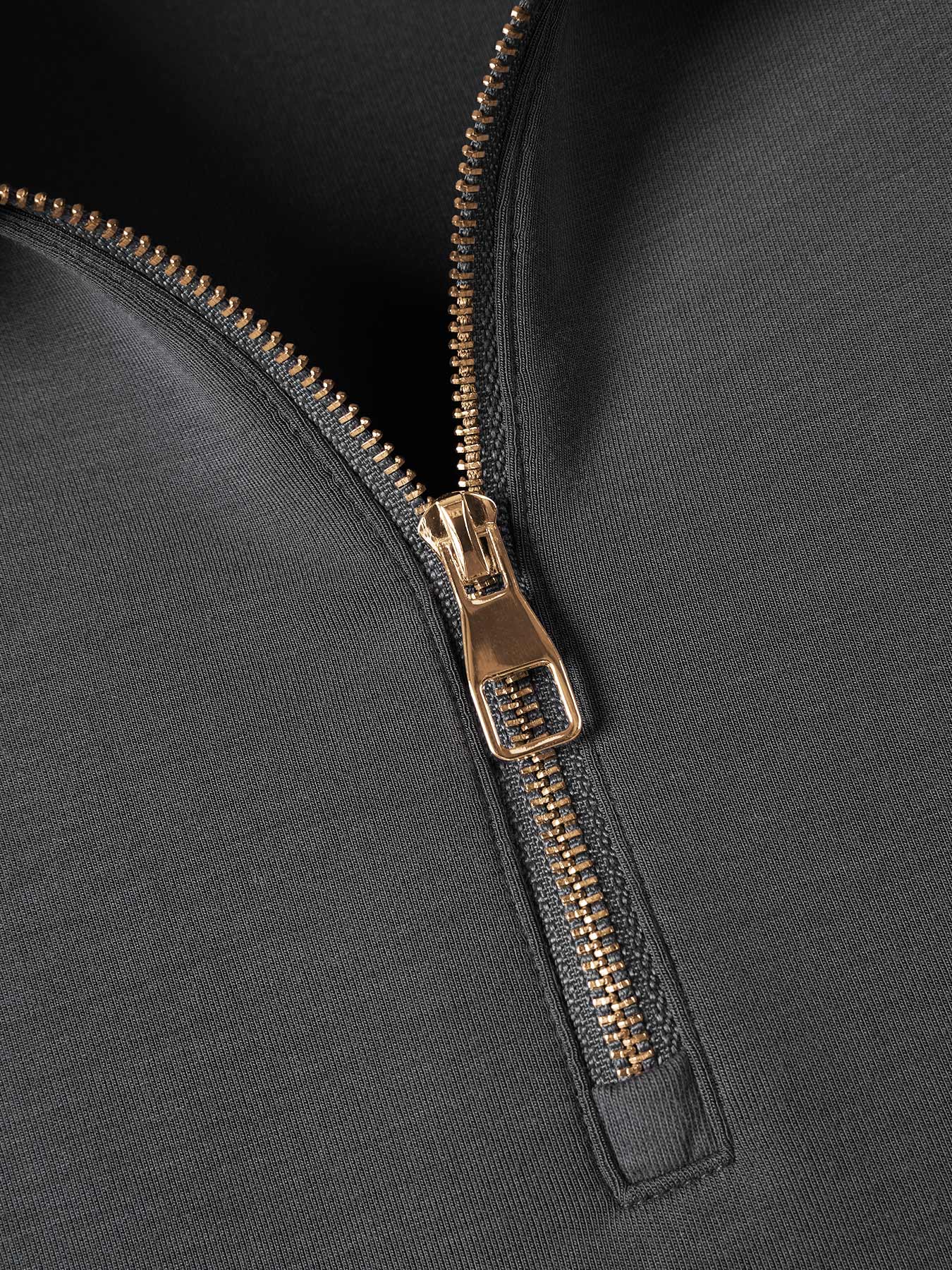 Modal Blend de manga larga Half Zip Polo