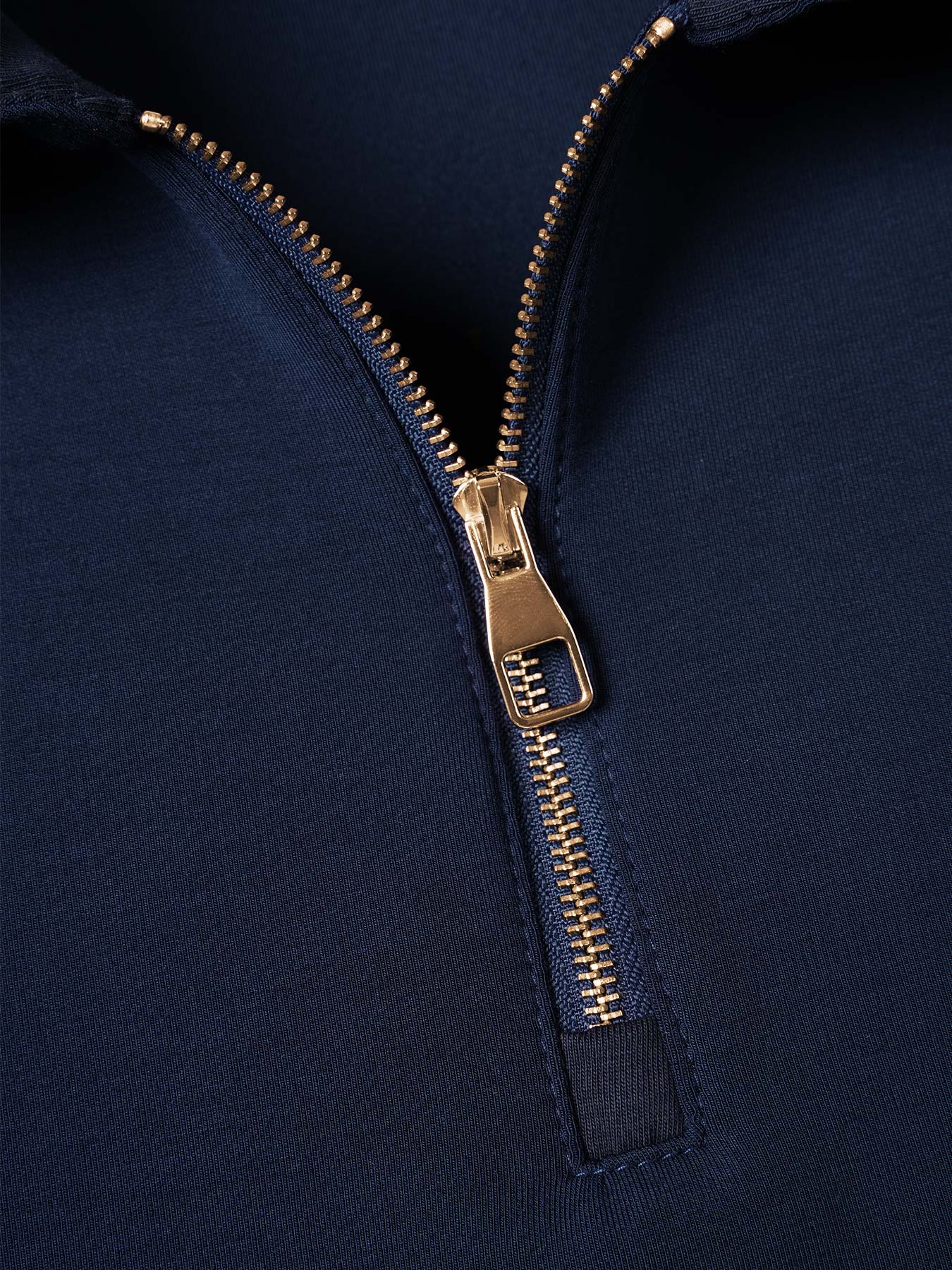 Modal Blend de manga larga Half Zip Polo
