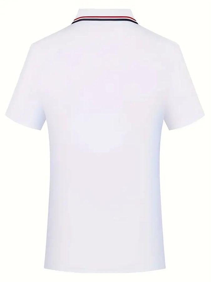 para hombre casual clásico Contrast Pattern de manga cortad camisa polo
