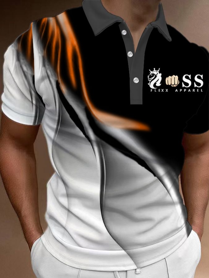 Camisa polo de moda casual estampado para hombre