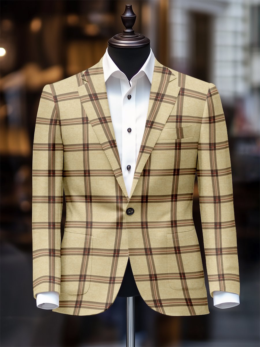 Saco retro casual a cuadros para hombre