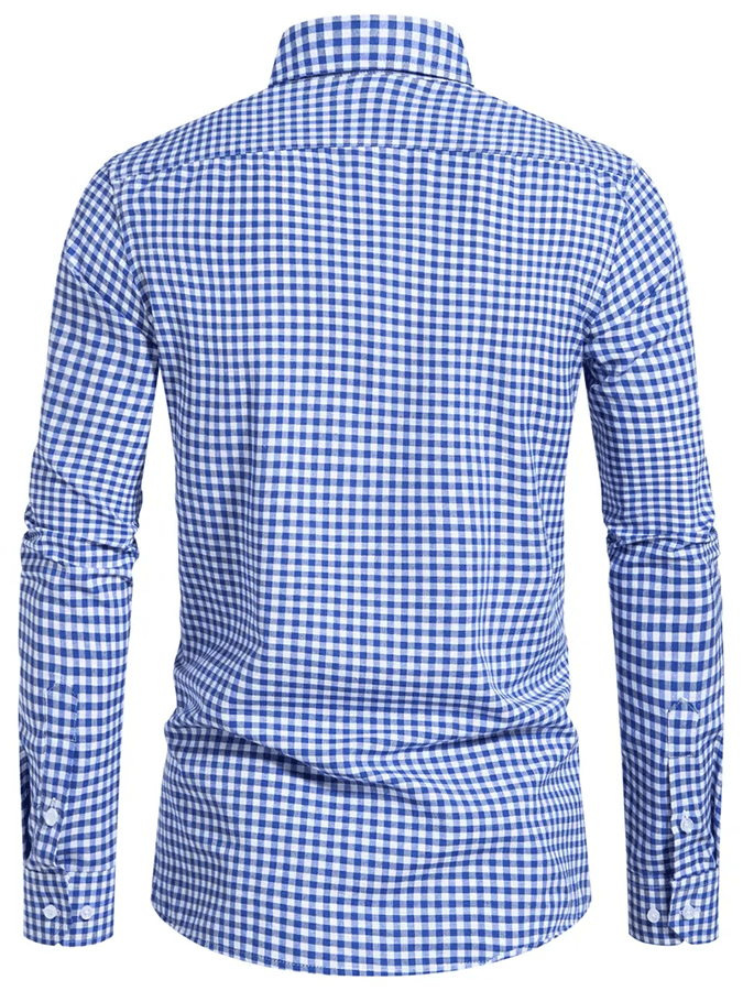 para hombre Plaid ejecutivo casual camisa