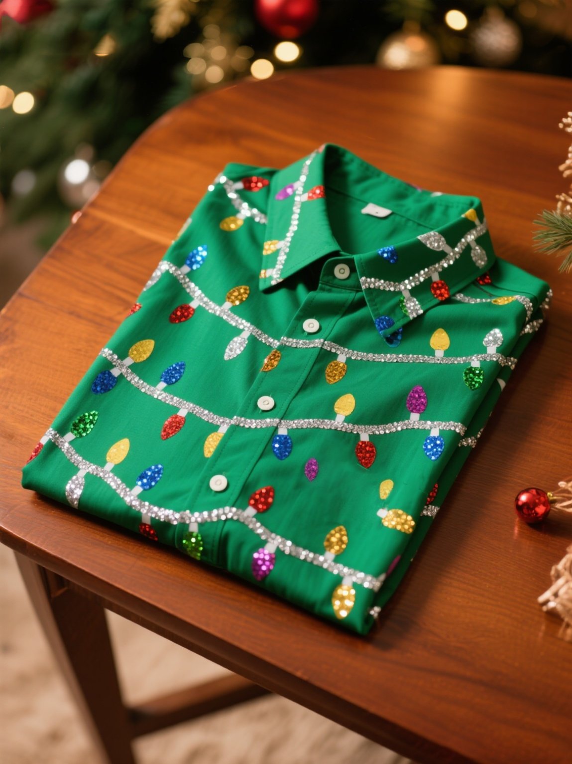 Camisa casual Christmas de manga larga para hombre