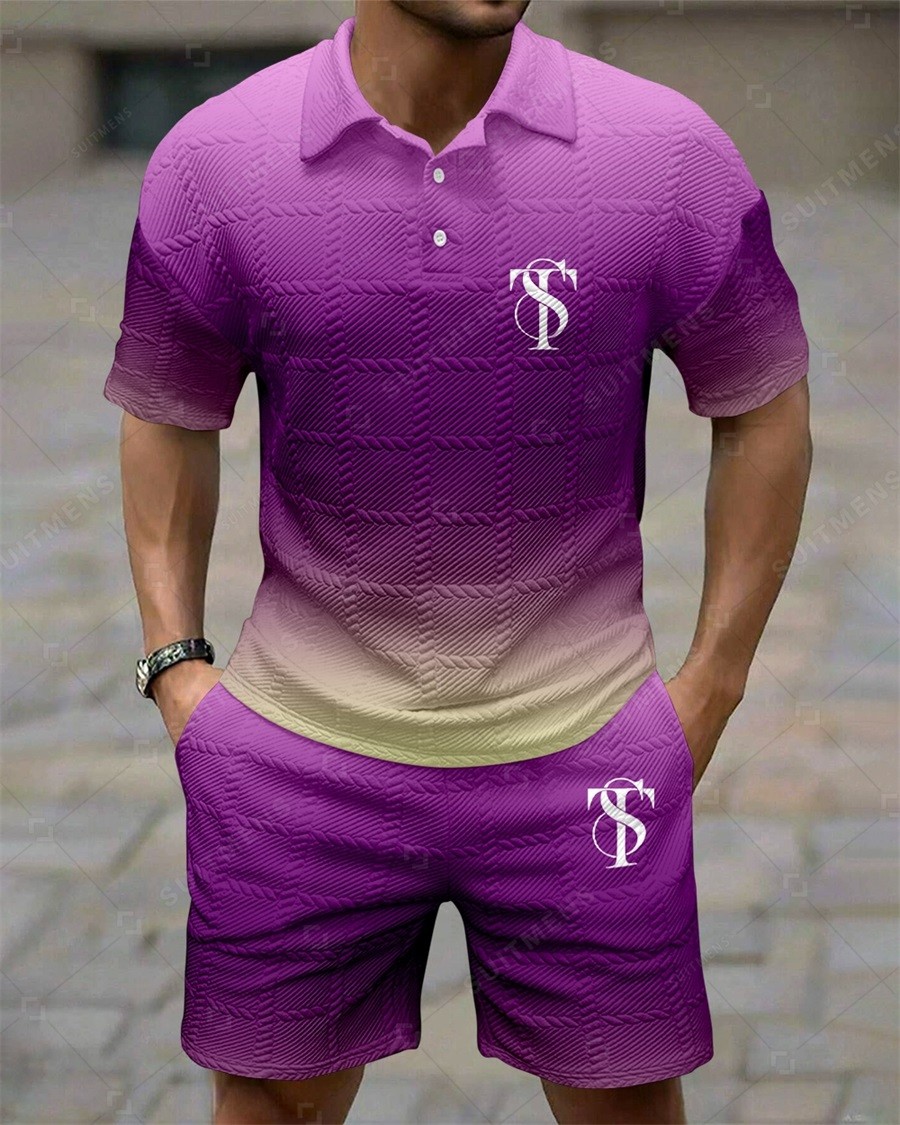 Camisa polo Simple Textured Summer Set 252 para hombre