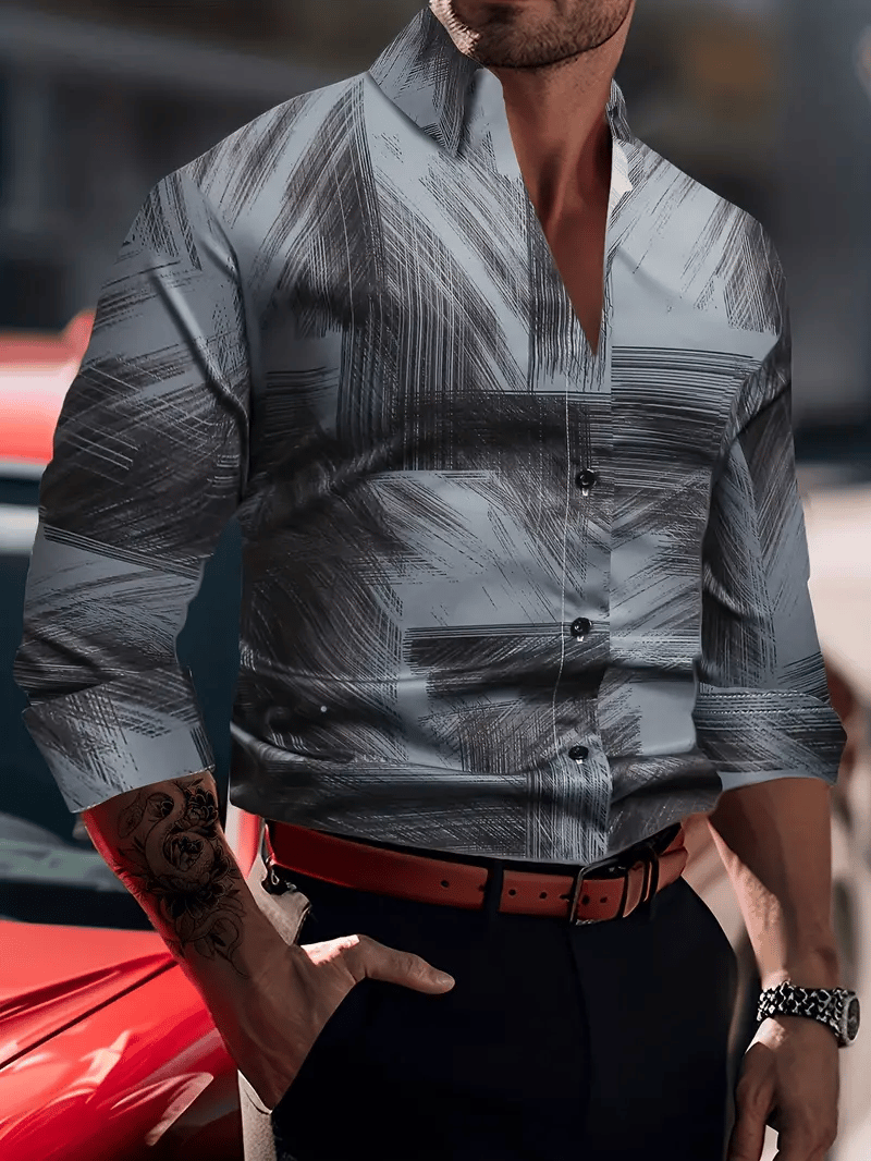 Camisa a cuadros ejecutivo de manga larga para hombre