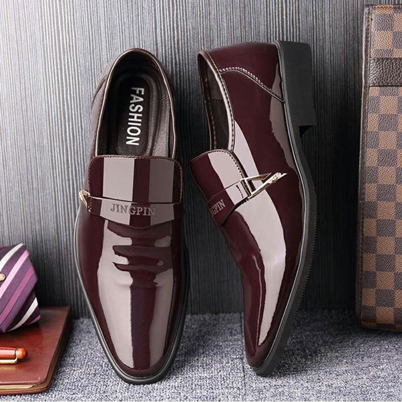 Zapatos ejecutivo casual Patent cuero Dress para hombre