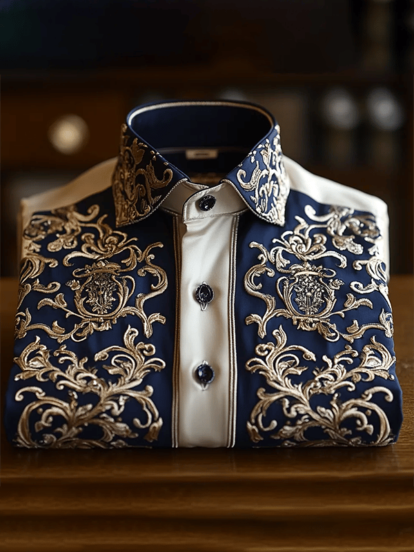 Camisa satén Luxe de manga corta con botones para hombre