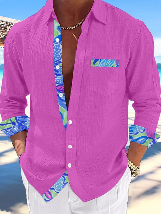 Camisa Hawaii estampado de moda Vacation And casual (With Pockets) para hombre