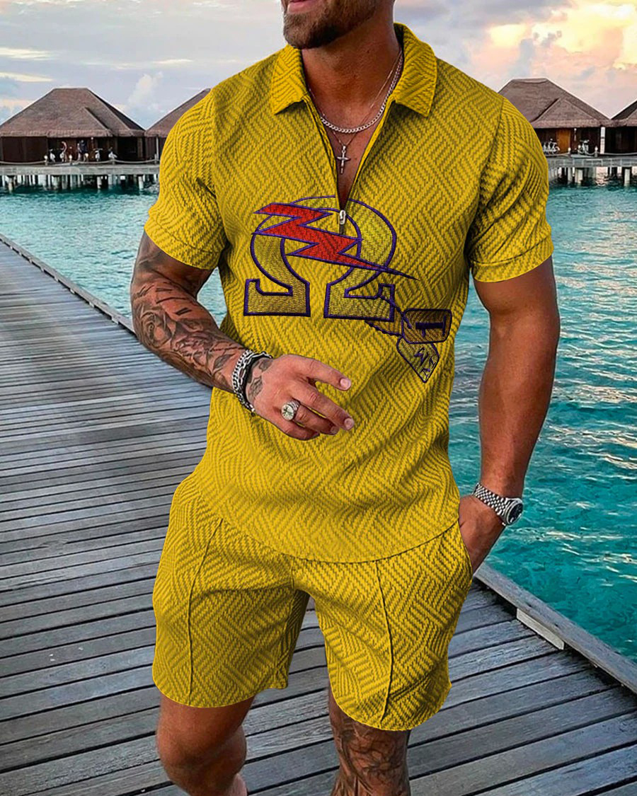 Camisa polo casual estampado Two Piece para hombre