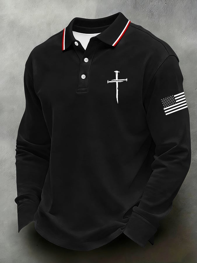 Camisa polo casual Faith-Themed para hombre
