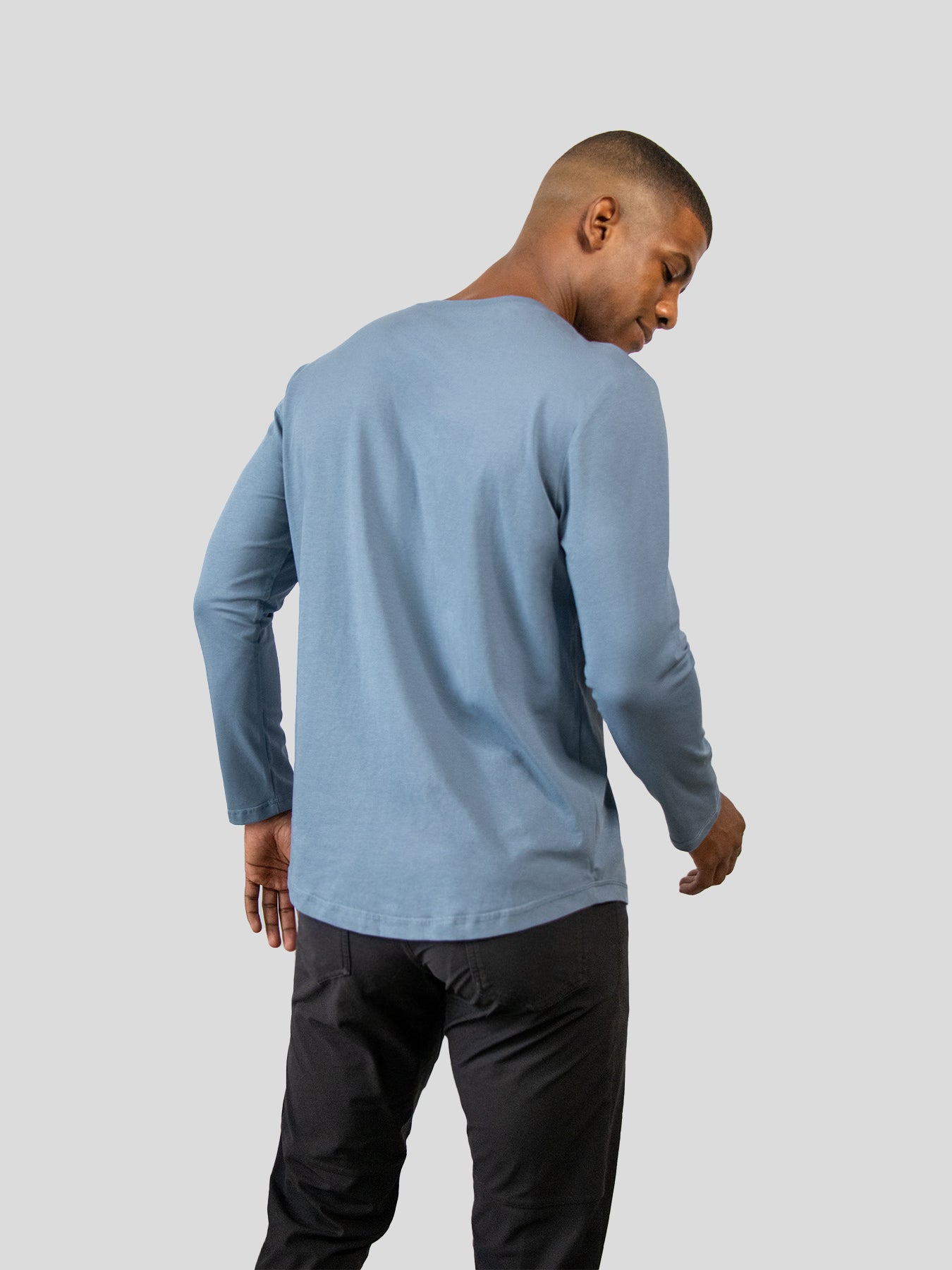 StaySmooth de manga larga Curve Hem Tee: de corte entallado