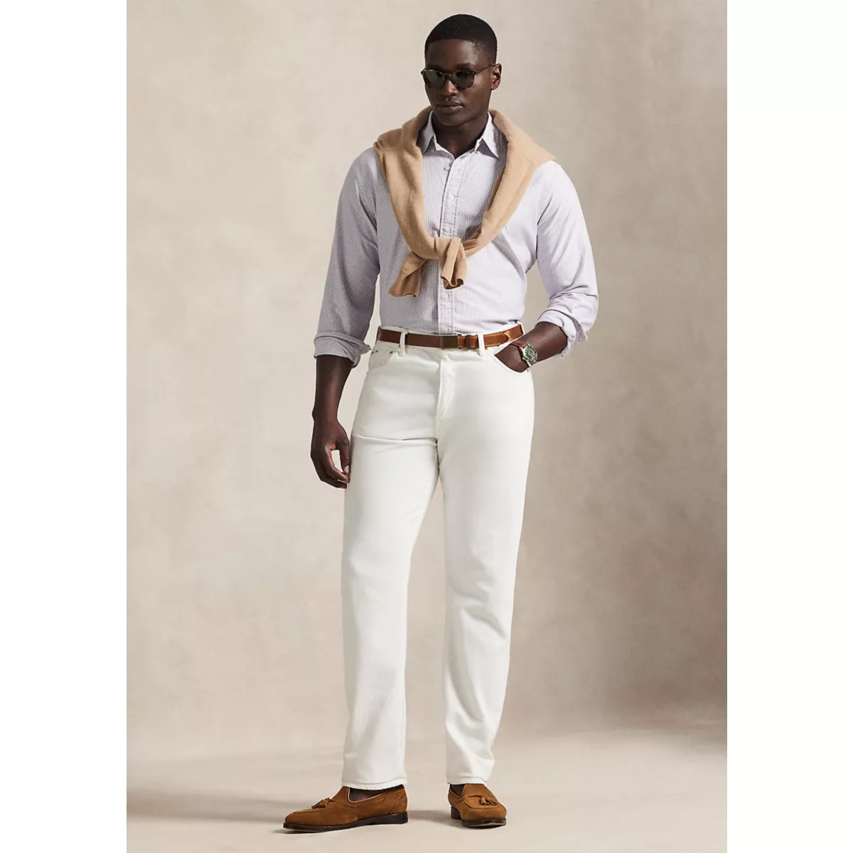 Big & Tall Striped Oxford Shirt - 4