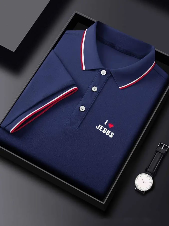 Camisa polo Jesus estampado para hombre