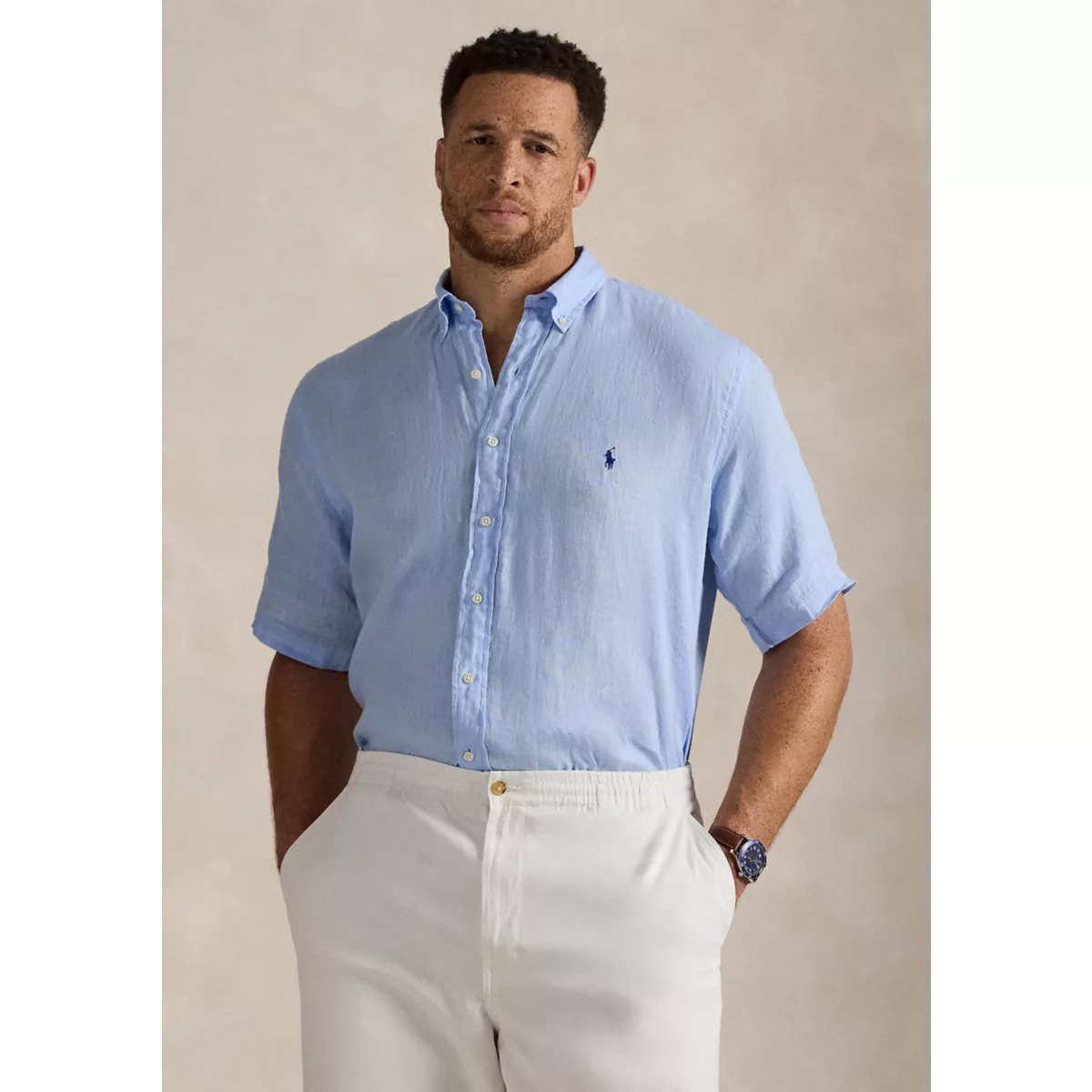 Big & Tall Linen Shirt - 6
