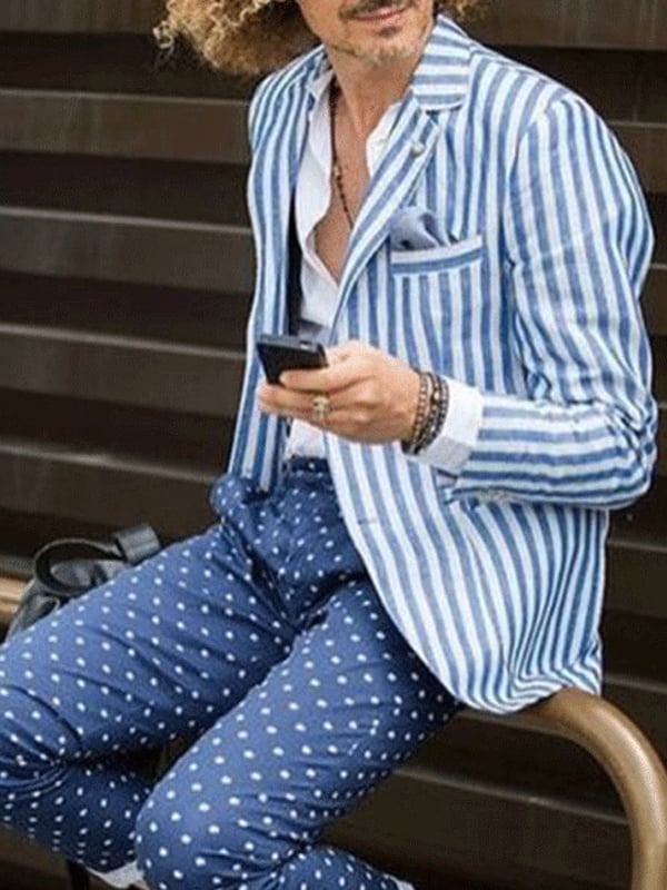 Casual elegantee estampado Suit para hombre