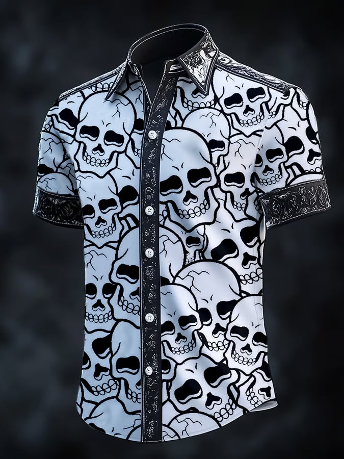 Camisa vintage Skull Dark para hombre