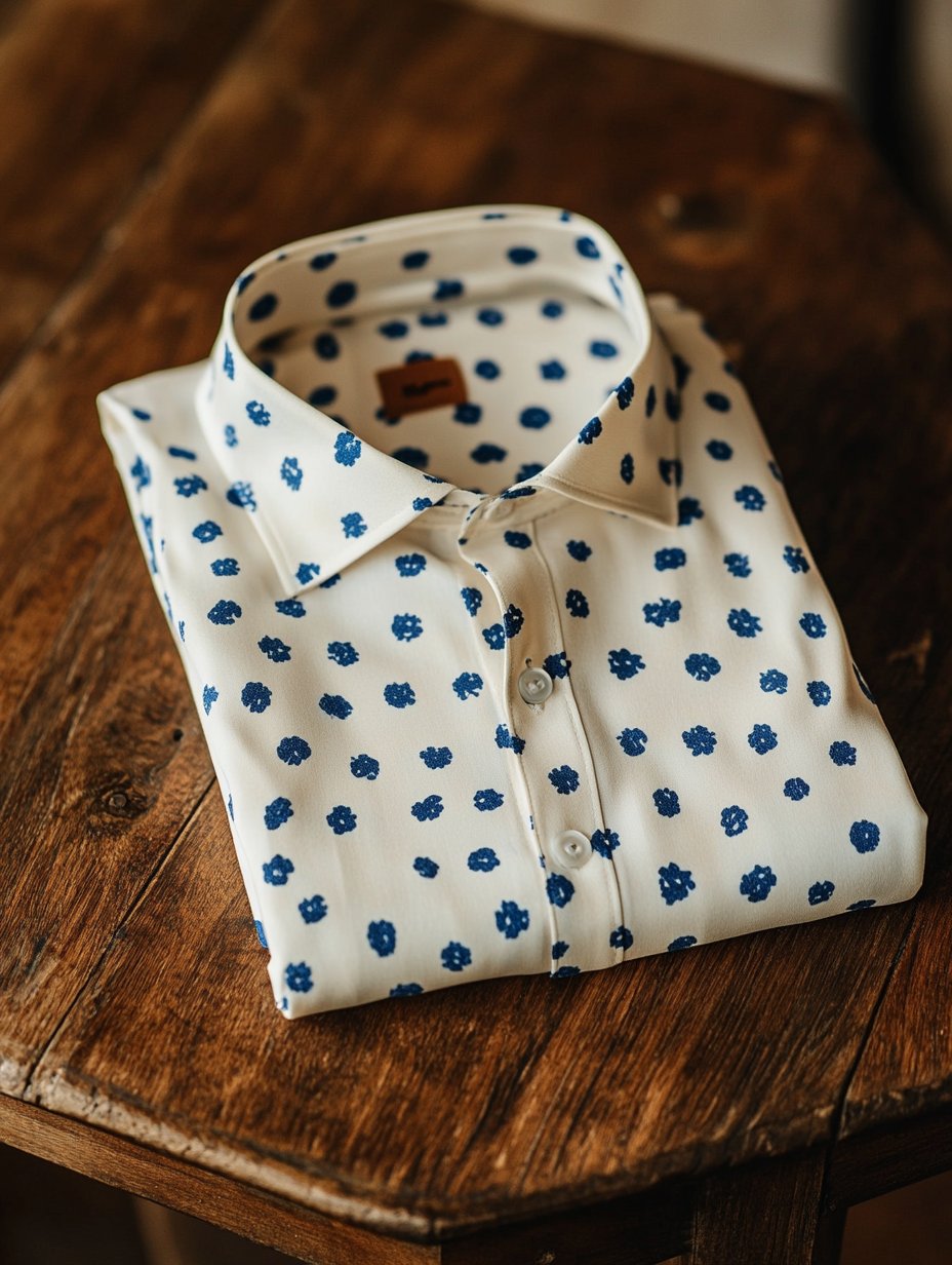 Camisa ejecutivo casual floral solapa de manga corta para hombre