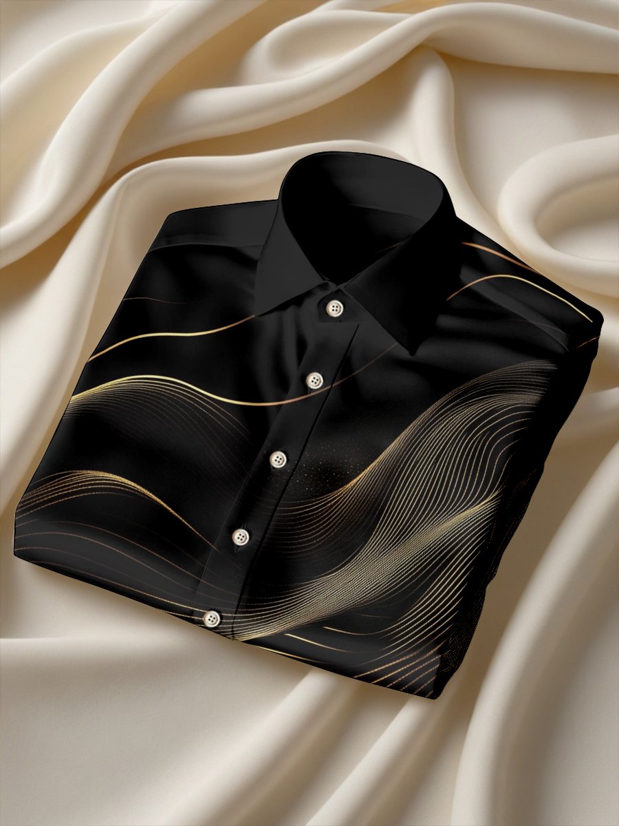 Camisa seda de lujo ejecutivo de manga larga para hombre
