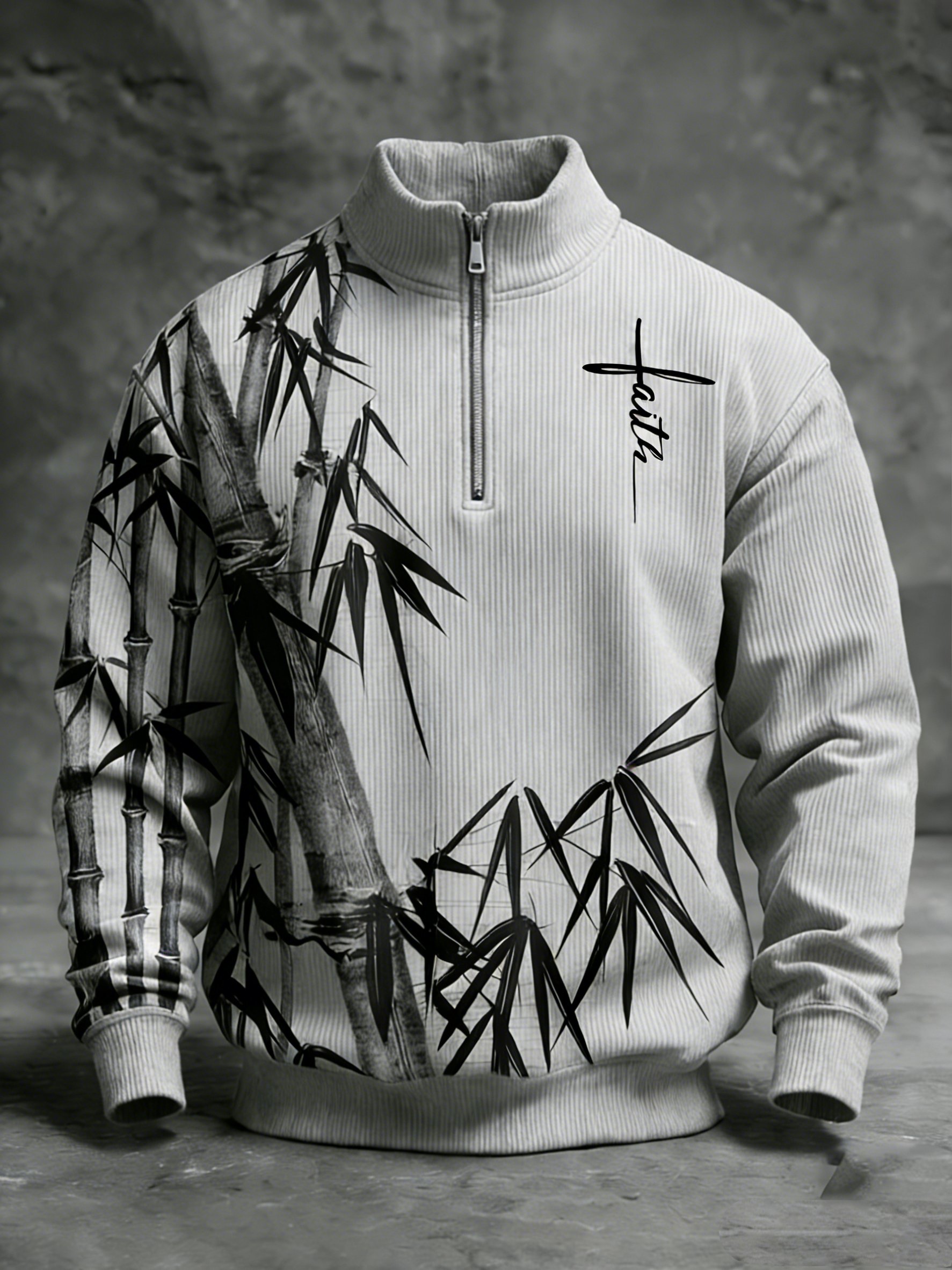 Winter Faith estampado Stand-Collar Top-Fast Shipping para hombre