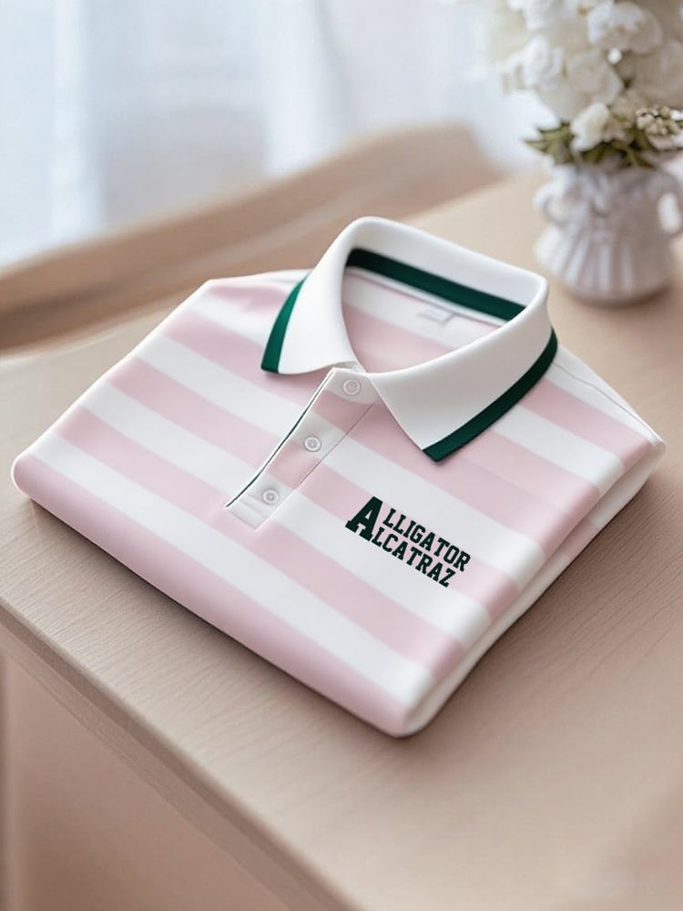 Camisa polo Smart casual (Alligator Alcatraz) Logo Button de manga corta para hombre