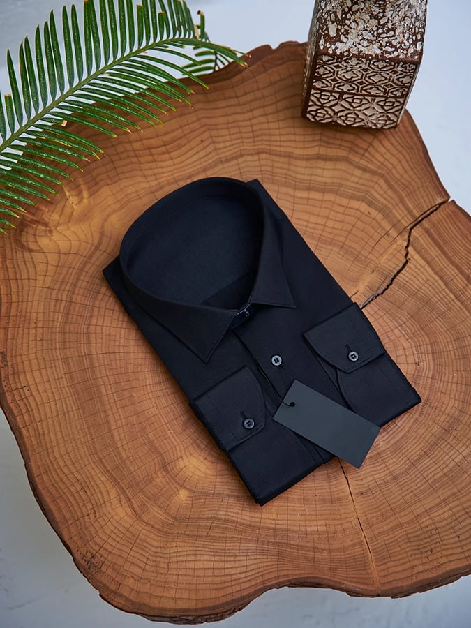 Camisa de color sólido Design ejecutivo casual para hombre