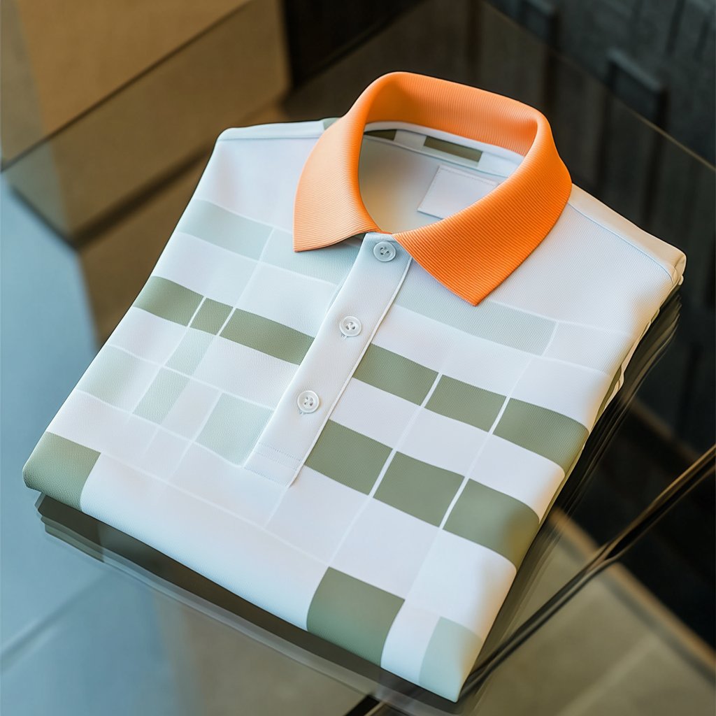 Camisa polo ejecutivo casual jacquard Button de manga corta para hombre