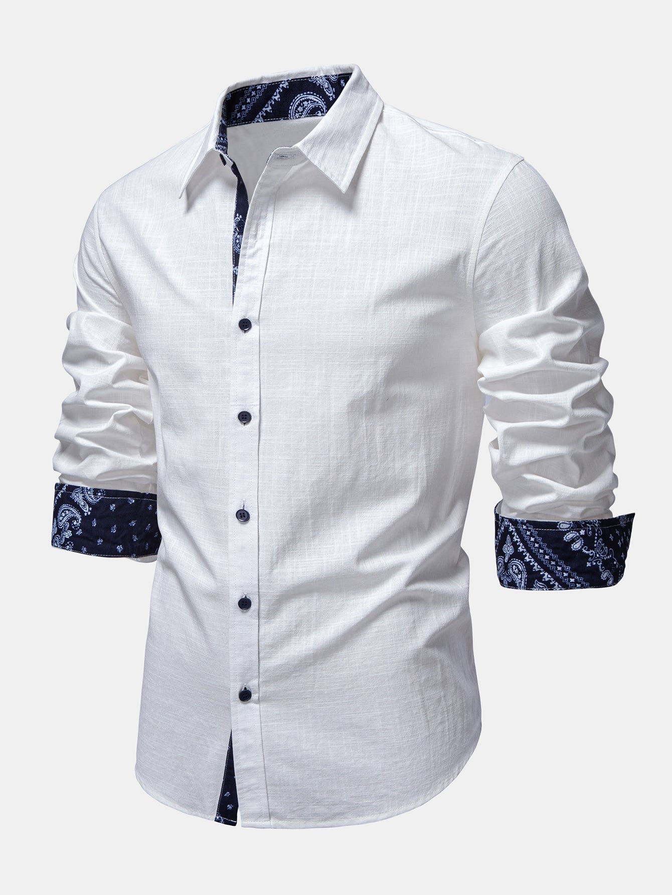 Camisa Contrast Paisley estampado de lino Look