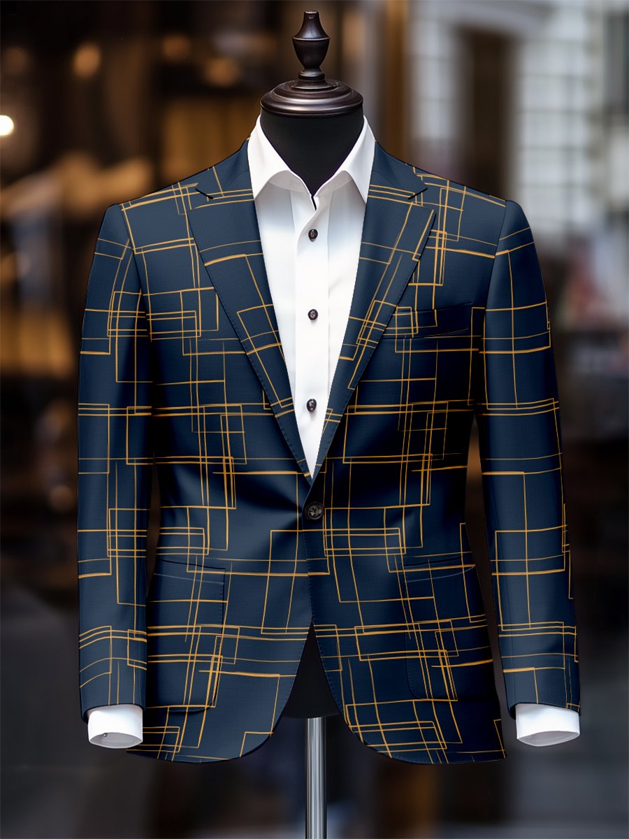 Saco retro casual a cuadros para hombre
