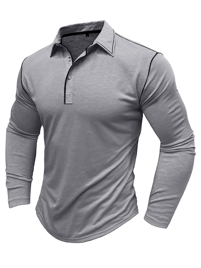 Camisa polo Sports casual Raglan Sleeve Half Button