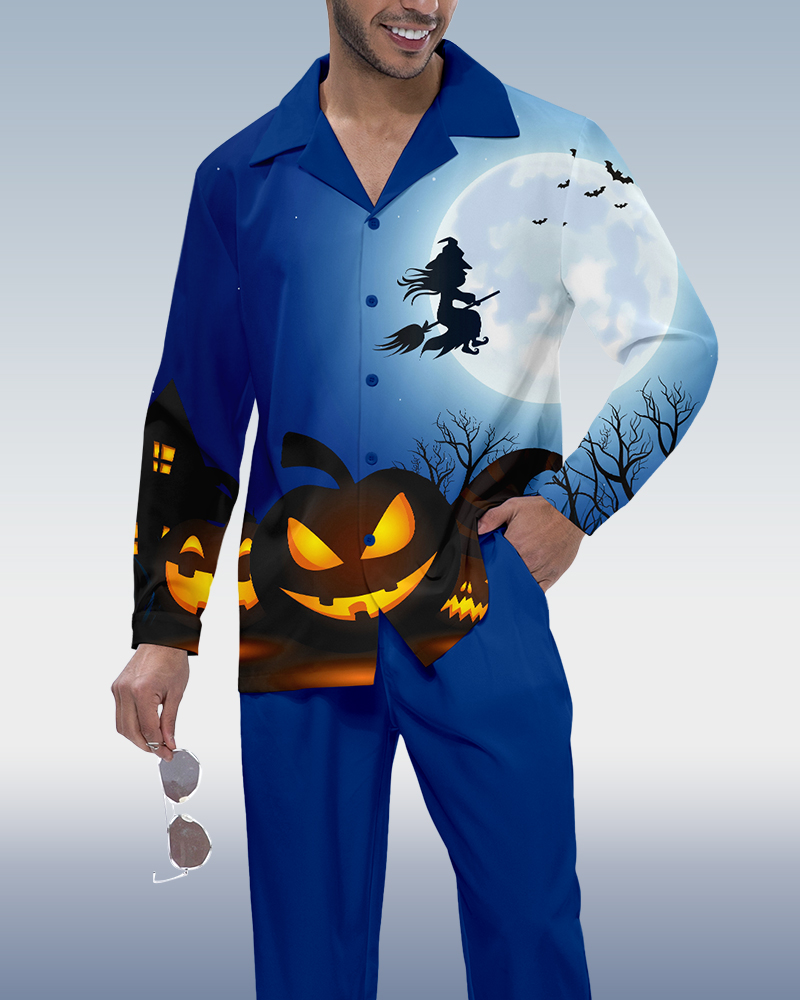 Camisa Suitmens Halloween estampado de manga larga Walking Set 280 para hombre