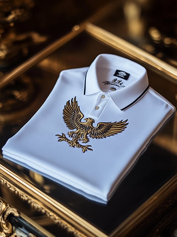 Camisa polo retro ejecutivo rayas estampado de manga larga para hombre