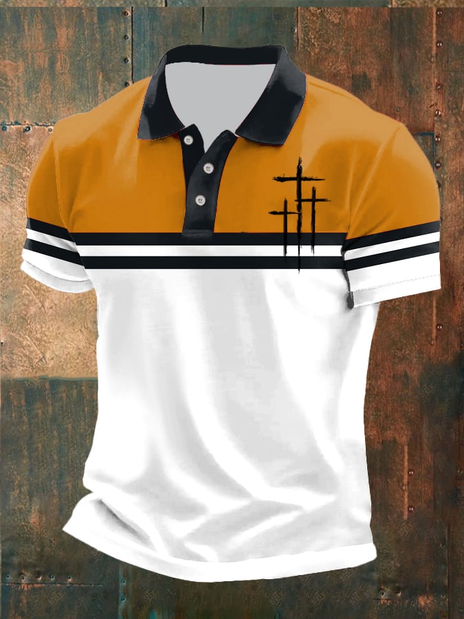 Casual Contrast Color Faith Polo para hombre
