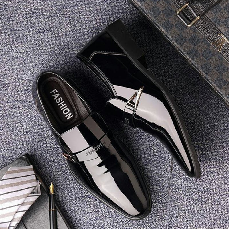 Zapatos ejecutivo casual Patent cuero Dress para hombre