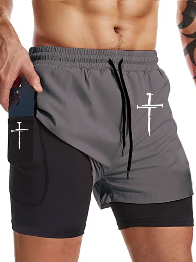 Shorts Cross estampado Double Layer (With bolsillos) para hombre