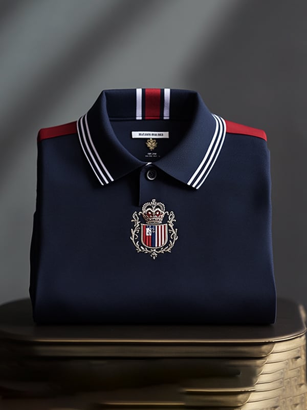 Camisa polo clásico ejecutivo Logo estampado Button para hombre