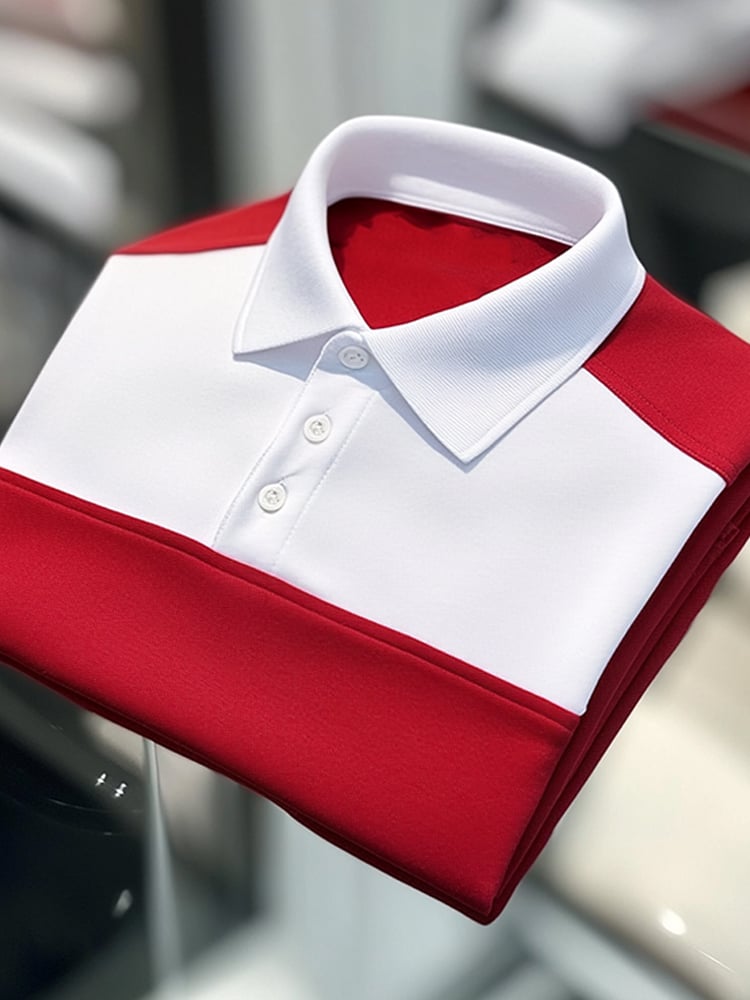 Camisa polo ejecutivo casual Button de manga corta para hombre