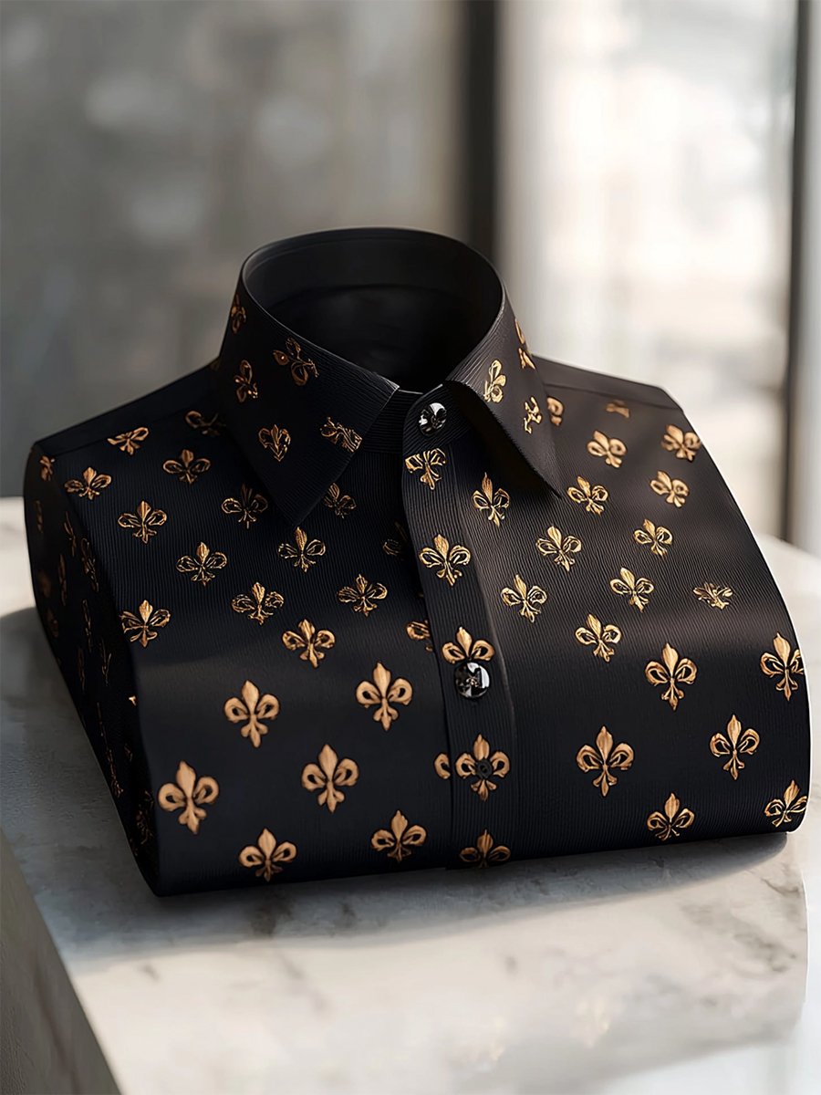 Camisa retro casual Faith ejecutivo de manga larga para hombre