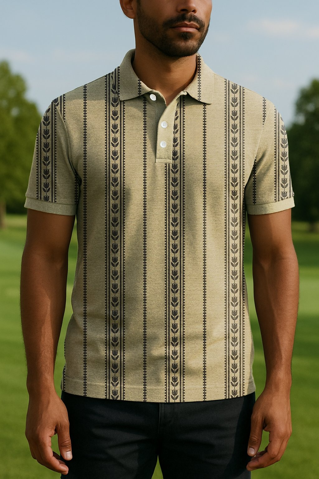 Camisa polo clásico ejecutivo Old Money Button de manga corta para hombre