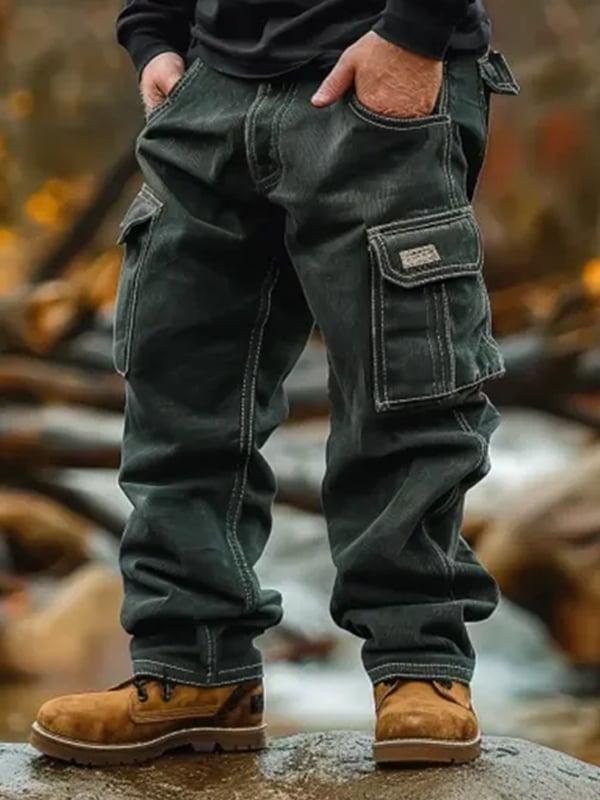 Vintage Multi-bolsillo para exterior Overalls para hombre