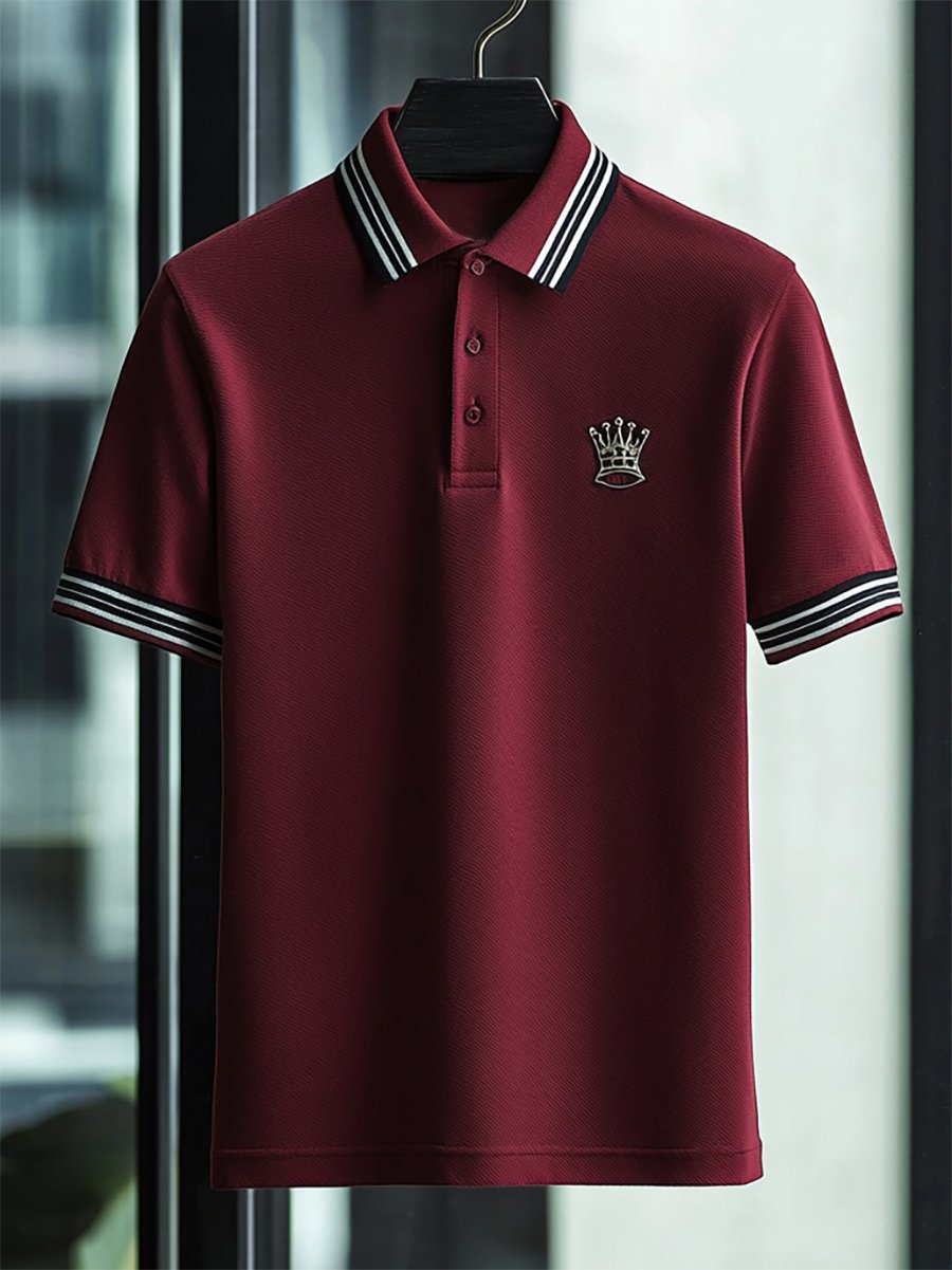 Camisa polo ejecutivo casual Button de manga corta para hombre