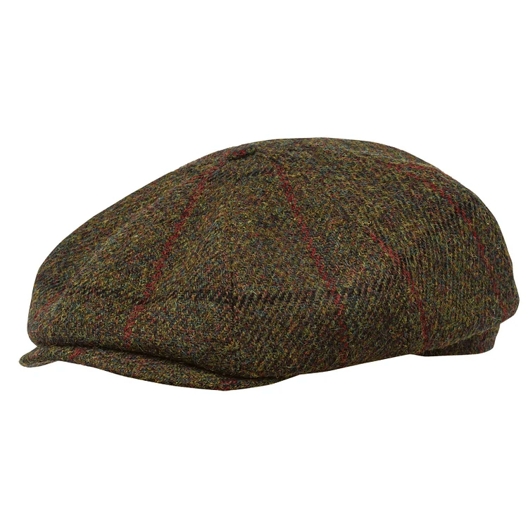 Gorras PEAKED Genuine Scottish Harris Tweed 8 Panels Man gorras lana Large Crown