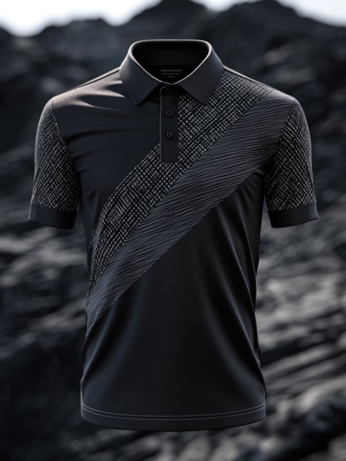Camisa polo casual clásico Contrast Color de manga corta para hombre