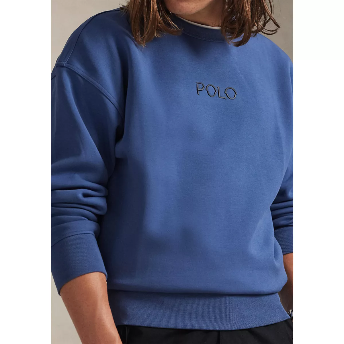 Relaxed Fit Logo Double-Knit Sweatshirt - 3