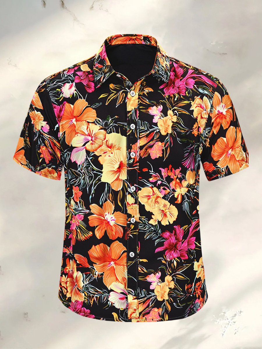 Camisa Resort casual floral Art de manga corta para hombre